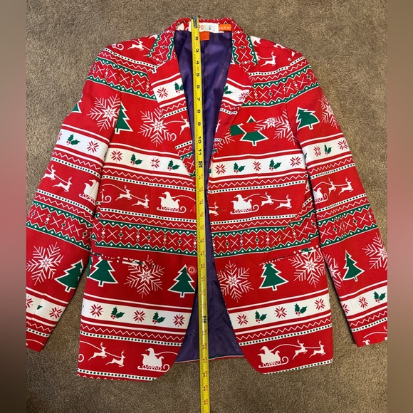 OPPOSUITS Christmas Suit with Clip-on Tie Boys size 16 Blazer & Pants - Picture 13 of 14